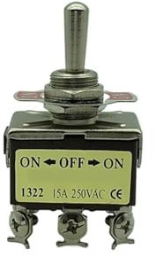AC 250V 15A 6 bornes à vis Type de verrouillage 3 positions 2P2T DPDT interrupteur à bascule