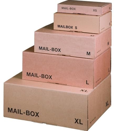 DHL Paket L - Versandkarton L - 395x248x141mm in Braun (MAIL-BOX 20 Stück) Versandbox DHL