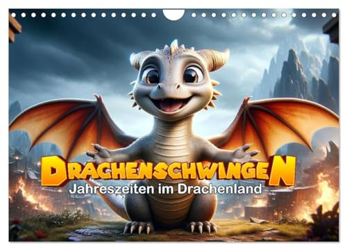 Drachenschwingen: Jahreszeiten im Drachenland (Wandkalender 2026 DIN A4 quer), CALVENDO Monatskalender: Ein Jahr voller Drachenmagie und Farbe. (CALVENDO Spass)