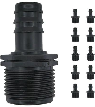 IBRIQO® Conector Enlace Mixto Rosca 3/4 – Manguera 16mm | Pack 10 | Riego por Goteo, Jardín, Plantas, Terraza, Aspersores, Nebulizadores, Difusores