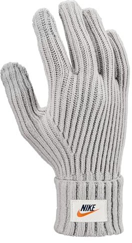 Nike Herren City Knit Handschuhe Winterhandschuhe Running Training Outdoor Sporthandschuhe warm weich, College Grey/Sail, L