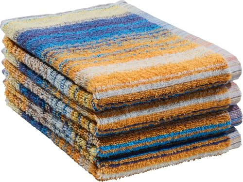 REDBEST Frottier-Geschirrtuch 4er-Pack Streifen bunt Größe 50x50 cm - gute Feuchtigkeitsaufnahme, weiches Material, nachhaltig produziert