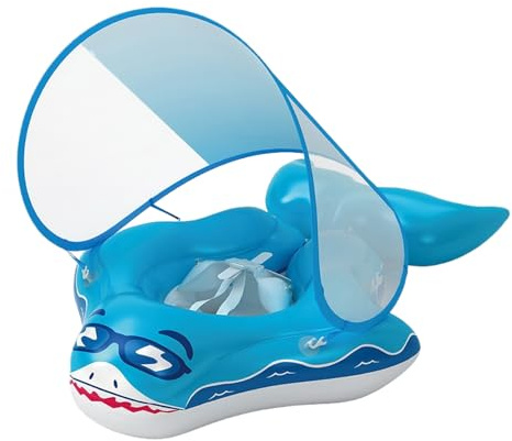 Schwimmring für Babypool, Schwimmring, wasserdicht, mit Sonnenschutz, Sonnenschirm, UV-Schutz, lustige Form zum Spielen, Garten im Freien