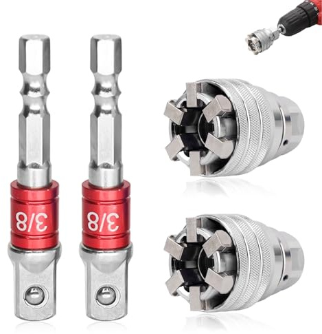 lasuroa 2 Piezas Adaptador Vaso Ajustable, Herramienta Multifunción para Llaves de Carraca Llaves Dinamométricas y Taladros Eléctricos de 0,95cm a 1,91cm y 10mm a 19mm