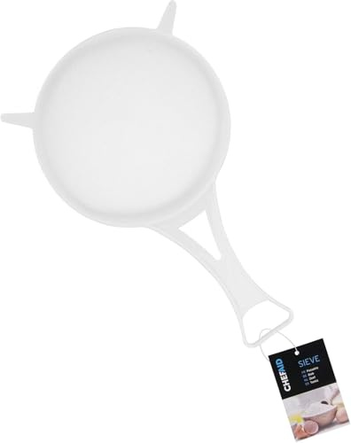 Plastic Nylon Fine Mesh Strainer 22cm Wide Nylon Mesh Plastic Strainer in White Multi-Purpose Fine Nylon Mesh Sieve Non-Corrosive Tea Colander Pack of 1.