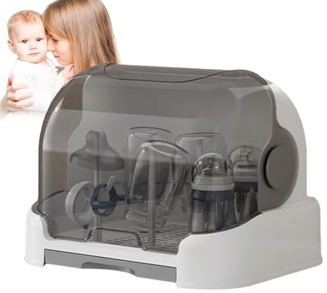Quorvex Aufbewahrungsbox für Kleinkinderflaschen, Wäscheständer für Babyflaschen,Staubdichte Flaschenaufbewahrung mit Abdeckung | Guter Dichtungsschutz, langlebiger Arbeitsplattenständer für Flaschen,