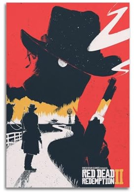 YRTWR I WBRRB Poster Red Dead Redemption 2 - Décoration murale pour chambre à coucher - 20 x 30 cm - Style sans cadre