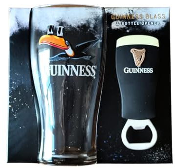 Guinness Tukan-Glas- und Flaschenöffner-Set