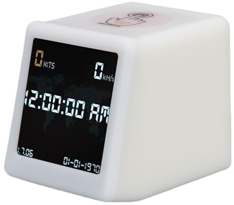 Elprico Bitcoin Lottery Miner, 1060kH/s Solo Mining Device Digital Clock WiFi Bluetooth with Weather Temperature Humidity Monitor, for Home Desktop (white)