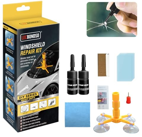 Windscreen Chip Repair Kit - Glass Repair Kit For Windscreen Stone Chip | Repair Kit For Windscreen - 2-Piece Repair Solution (Stone Chip, Scratch, Crack, Hole Filling, Restoration)