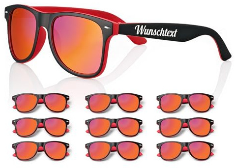 #teamludorf SOLIS Personalisierte Sonnenbrille zweifarbig (10 Stück) – Individueller Druck für Events, Festival & JGA