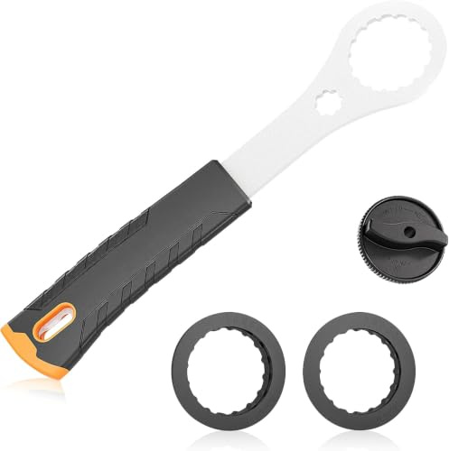 Teuaplo Outil Centerlock pour vélo, Clé de Pédalier Clef Boîtier, avec 2 Adaptateurs et 1 Outil de Couvercle pour Hollowtech II BBR60 BB9000 pour Shimano Outils Velo Réparation de Vélo