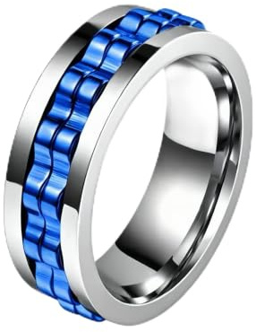 Drlik Multifunctional Stainless Steel Bottle Opener Ring Rotatable Stress Relief Opener for Men (Blue, 6)