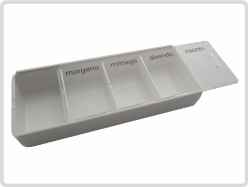 Teckmedi Tablettendose Tablettenbox Pillenbox groß 4 fächer * Top Qualität *