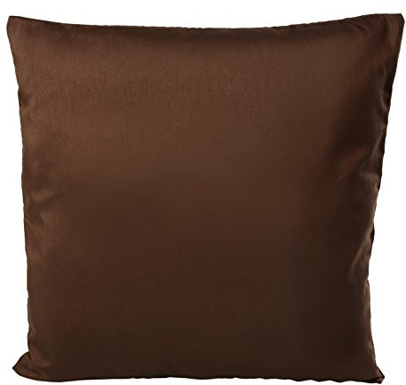 Kissenhülle Kissenbezug Zierkissen Deko Kissen Bezug mit Reißverschluss Wildseide Optik Uni 40x40 cm braun dunkel