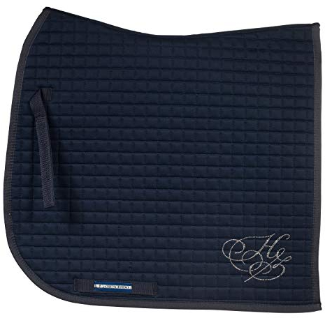 NETPROSHOP Dressur Schabracke Satteldecke Dunkelblau mit Kristallsteinen Verziert Größe COB, Farbe:Dunkelblau