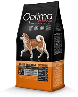 Optima Nova - Futter für kleine, mittlere und große Erwachsene Hunde Grain Free Sensitive Lachs und Kartoffel