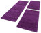 HomebyHome Bettumrandung Schlafzimmer 3 teilig Teppich Violett-1 - Waschbarer Bettumrandung Teppich Läufer Set Extra Flauschig Bettvorleger Schlafzimmer Bettset:2 St. 80x150 cm | 1 St. 80x250 cm