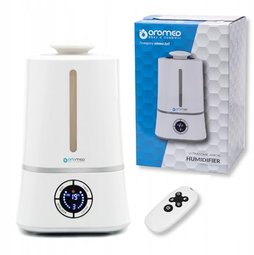 Oromed ORO-2020 Ultraschall-Luftbefeuchter mit Fernbedienung -Diffusor mit Aromatherapie, Ionisator & LED-Display, 4L Wassertank, Leise, Weiß