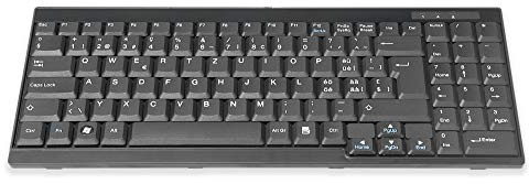 DIGITUS Clavier KVM – Remplacement pour DS-72210 / DS-72211 – Disposition Suisse – Pièce de Rechange ou kit de Mise à Niveau pour Consoles KVM LCD – Connecteur spécifique à l'appareil – Noir