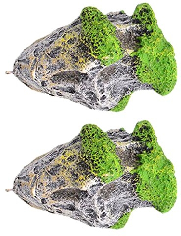 B Blesiya Pack 2 Schwimmende Kunststeinfelsen Für Aquarium Dekoration Ornament