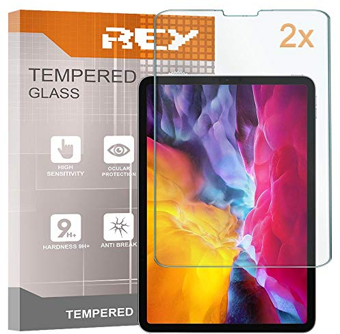 REY 2X Protector de Pantalla para iPad Pro 2018 11 - iPad Pro 2020 11 - iPad Pro 2021 11 - iPad Air 4 2020 10,9 iPad Air 5 2022 10,9 - iPad Pro 2022 11, Cristal Vidrio Templado Premium, Táblet