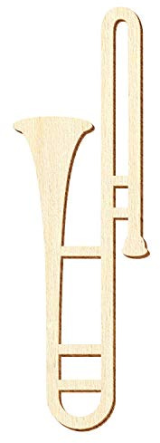 Holz Posaune - Deko Zuschnitte 5-50cm, Größe:5cm, Pack mit:50 Stück