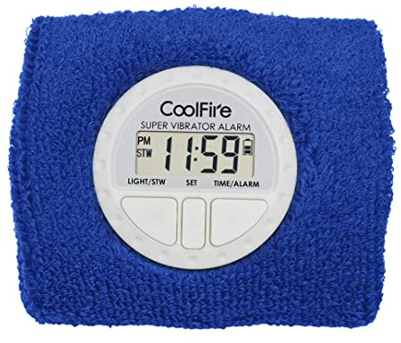 Coolfire Vibrationswecker - Leiser Alarm Armband Vibrationsalarm Uhr Leiser Handgelenk Schock Wecker Vibrationswecker Armband Wecker Tiefschläfer & Vibrationsalarm (Blau)
