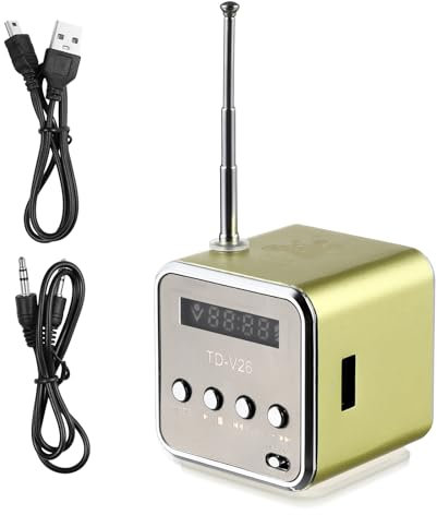 iplusmile TD-V26 Digital Speaker Mini Speaker FM Radio Stereo MP3 MP4 Music Player Support Micro SD/TF Card/USB/Disk/FM (Green)