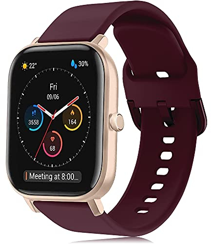 Kompatibel mit Amazfit GTS Armband, 20mm Silikon Sportarmband Uhr Ersatzarmband für Amazfit GTS 2 Mini, Amazfit GTS 2, GTS 2e, GTS 3, Amazfit Bip, Amazfit Bip U, Amazfit Bip U Pro, Amazfit GTR 42mm