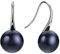 Sterling Silber Schwarz Süßwasserperle Tropfen Dangle Ohrringe 8-9mm Kulturperle Elegante Essential Ohrringe für Frauen Mädchen