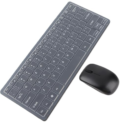 ciciglow Wireless Keyboard Mouse Combo, USB Slim 2.4G Wireless Keyboard Mouse Combo Full-Size Ergonomic Compact with Keyboard Film for WINDOWS,Computer, PC,Laptop,Android,IOS(Black)