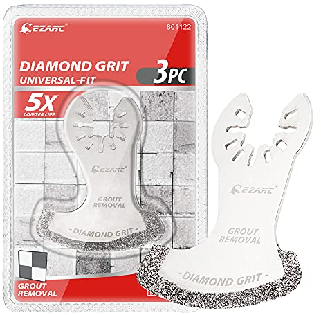 EZARC Lama oscillante diamantata, lame per sega multiutensile, lame per sega per la rimozione dello stucco DO57S, confezione da 3 pz.