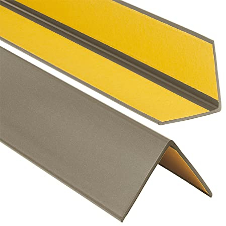 ProfiPVC Cornière PVC 50x50 mm 165cm - Baguette d’angle de protection, profilé d'angle caoutchouc autoadhésif - Protection d'angles et rebords, flexible, facile à installer, Laiton
