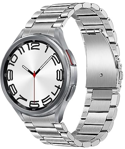 TRUMiRR Bracelet de Montre Remplacement pour Galaxy Watch 6 Classic 43mm 47mm/Watch 6 40mm 44mm Bracelet, Bracelet en métal en Acier Inoxydable pour Samsung Galaxy Watch 5/Watch5 Pro 45mm/Watch 4