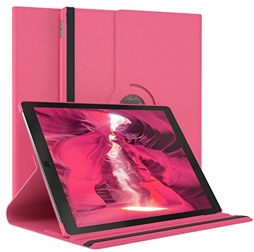 EAZY CASE - Pochette pour Tablette iPad Pro 12,9 (2017) Housse de Protection 12,9 Pouces Smart Cover Tablet Case Rotation à Placer à Rabat pivotant à 360° avec Fonction de Support Similicuir Rose