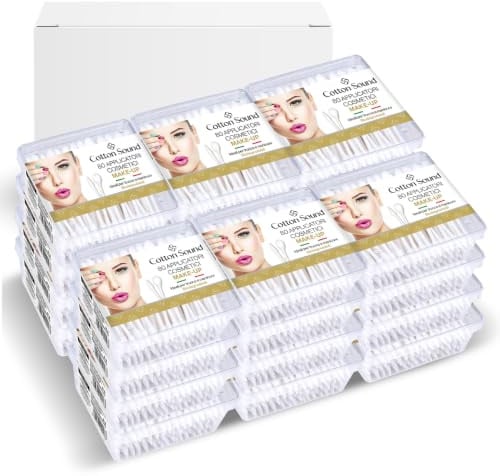 COTTON SOUND GOLD MAKE UP Applicatori Cosmetici 24 confezioni x 80 Pezzi | Scatola in Carta Biodegradabile, 100% Puro Cotone Idrofilo, ideali trucco e manicure, Made in Italy