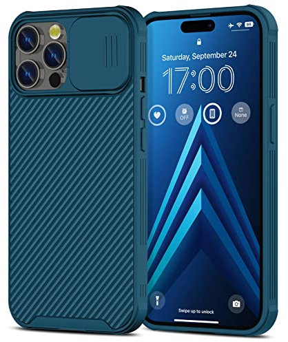 imluckies Compatible with iPhone 14 Pro Max Case with Slide Camera Cover Protection, Full Body Slim Protective Phone Case, Sliding Lens Protection for 14 promax 6.7 2022, Blue