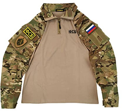 AYAY Taktische Russische Jacke, FSB Russisches Militär KGB G3 Tactical Team Suit Langarm Jacke für Männer (CP Camo)