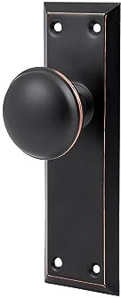 newliplace 2 Pack Vintage Single Sided Dummy Door Knobs Interior, Antique Long Plate Dummy Door Knobs in Oil Rubbed Bronze