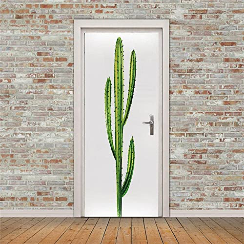 3D Musterbildschirm Kaktus Grüne Pflanze 77 X 200 Cm Dekorfolie Selbstklebend Sticker Für Türen, Tür-Bilder, Aufkleber, Deko Wohnung Modern