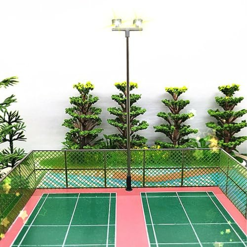AIDNTBEO 5 Stück Modelleisenbahn Yard Lichter, Doppel-LED-Leuchten für OO 00 Guage Flutlicht 176 für Modelleisenbahn Landschaft 12 cm