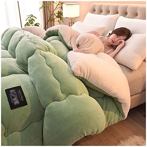GOFOHIMI Bettdecke, Mikrofaser Steppdecke, 2.5-5 Kg Super Dick Warme Kaschmir Steppdecken, High Density Double-Sided Fleece Decke Weiche Atmungsaktiv Daunendecke