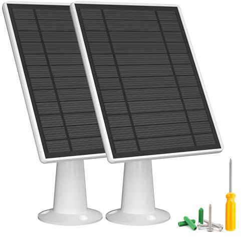 Solar Panel for Ring Spotlight & Stick Up Outdoor Cam Battery, 7W Portable Solar Charger Compatible with Ring Security Camera Battery, IP65 Waterproof, Includes 13ft Cable & Secure Wall Mount, 2 Pack
