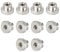 sourcing map Knurled Thumb Nuts, 10Pcs M8 1.25mm Pitch Round Knobs Fasteners for 3D Printer Parts, Silver Tone
