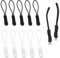 FirSea 10 Pack Zipper Pull Replacement, Nero Heavy Duty Zipper Corda Estensore Universale per Zaino, Giacche, Pantaloni, Stivali, Cappotti, Bagagli (Nero + Bianco)