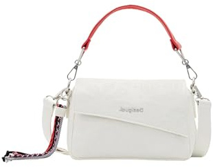 Desigual Bols Deja Vu Phuket Mini, Damen-Umhängetasche Einheitsgröße weiß, kleine bestickte Tasche mit Innentasche mit Reißverschluss, Weiß