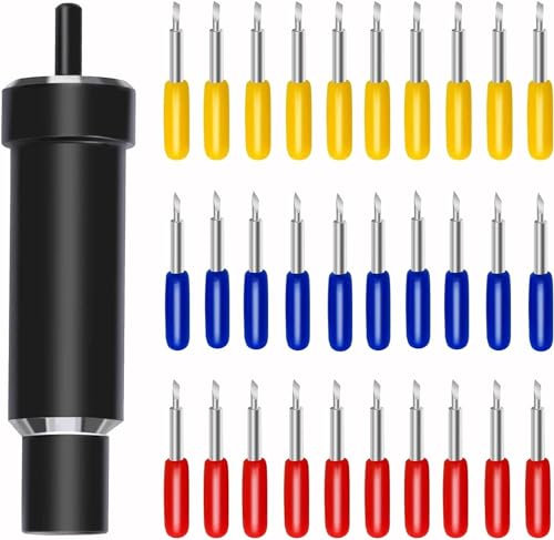 KEWAYO 30 Stück Deep Cut Klinge mit Hosing 30/45/60 Grad Sharp Deep Point Klinge Schaum Chipboard Schneidewerkzeug aus Leder für Explore 3/Air 2/Air/One/Maker 3/Maker