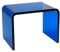 Eiauiuo Beistelltisch Blau Farbe Modern Couchtisch Kreativität U-förmiger Runder Rand Design Minimalismus Mode Acryl Beistelltisch Sofatisch Mode für Schlafzimmer Nachttisch Cafe Büro 30.5x19.5x22cm