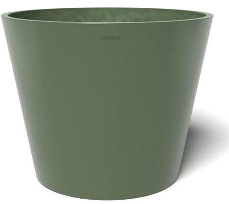 POTS&MORE Pot de Fleurs Conico 40 VP014004 (diamètre 40,8 cm, Forme Ronde, Couleur Vert Olive, Hauteur 33,2 cm, Pot en Plastique, pour Plantes d'intérieur)